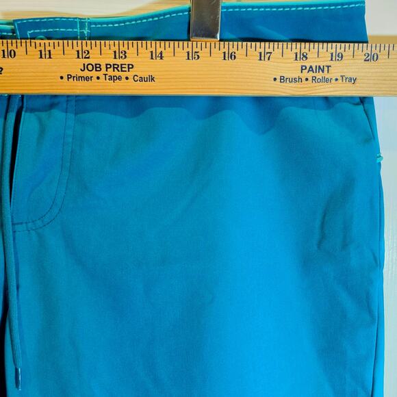 Title Nine Carve Designs Board Shorts Lace Up Sz 14 XL Teal Green Swim Unlined - Picture 10 of 11